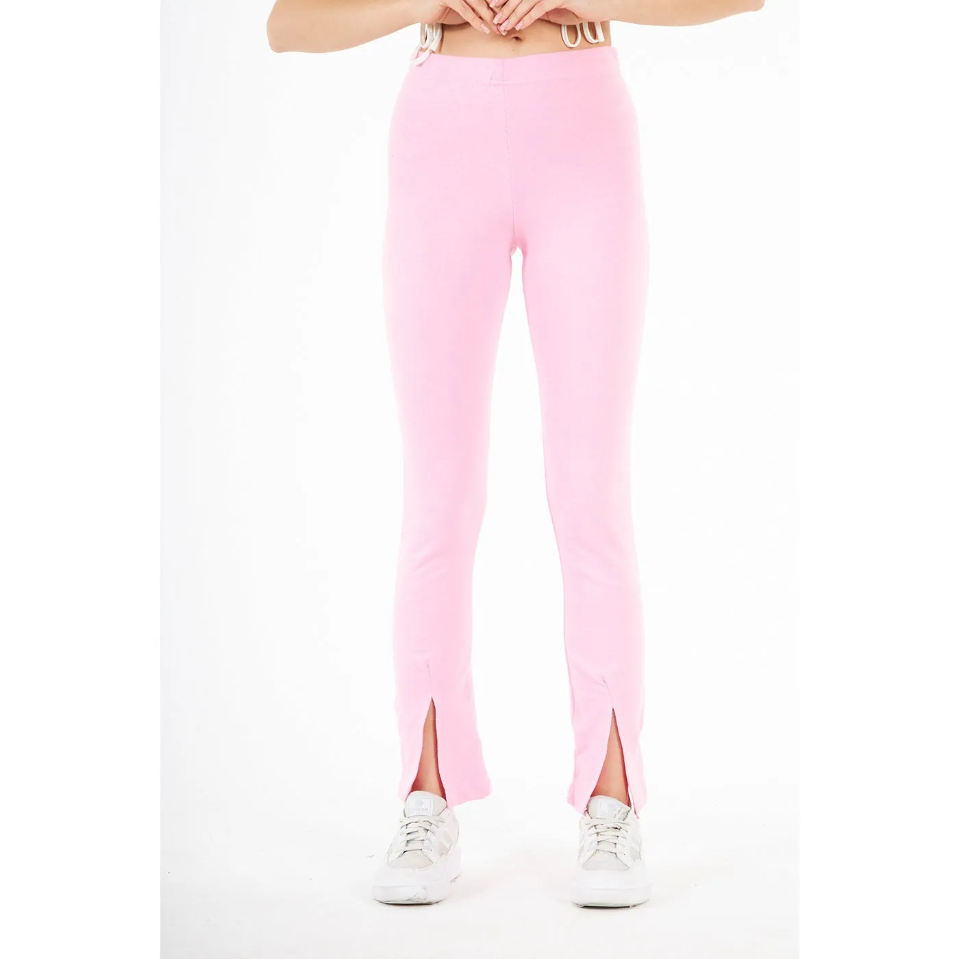 Pink Split Hem Leggings