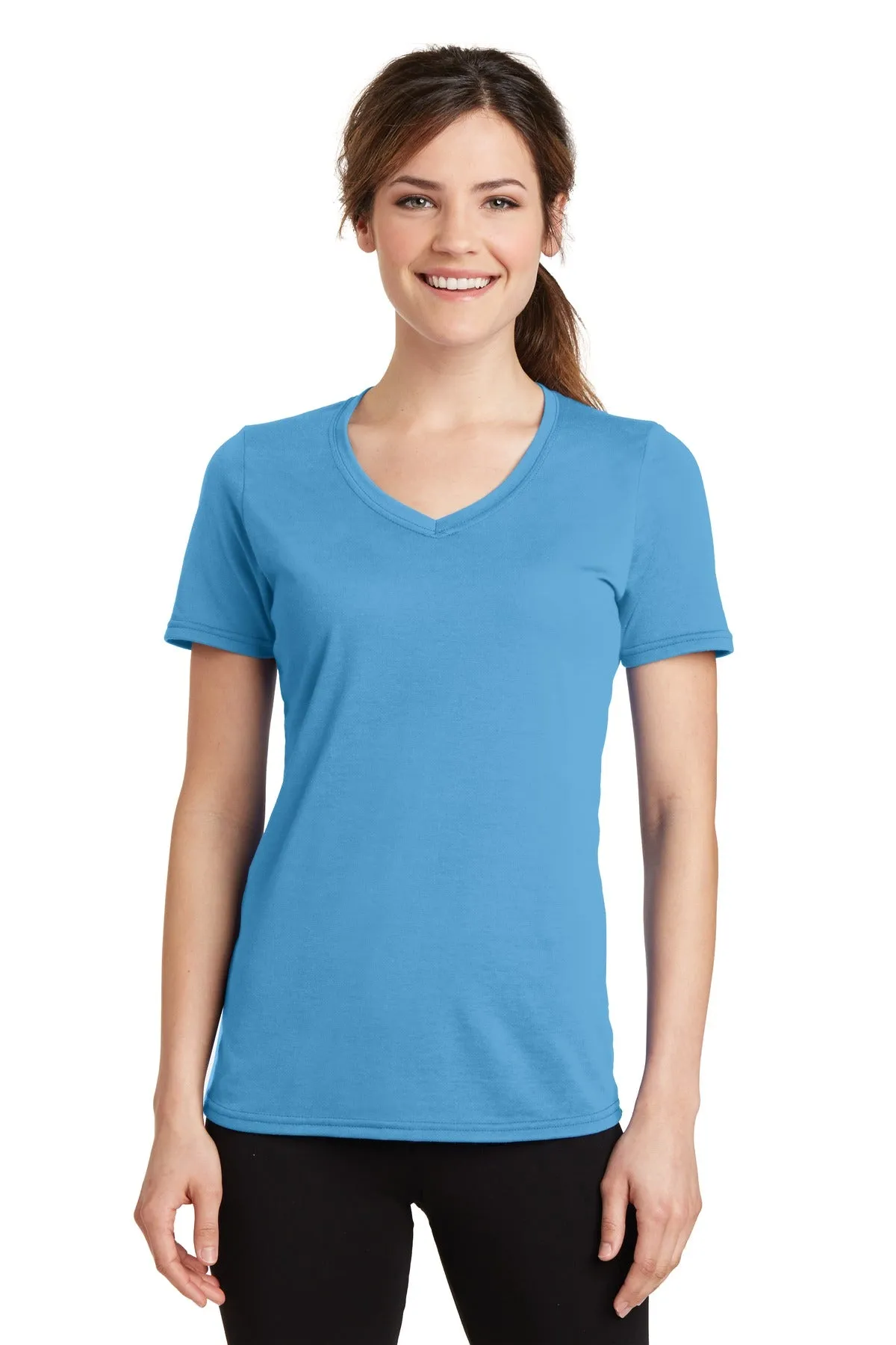 Port & Company® Ladies Performance Blend V-Neck Tee. LPC381V