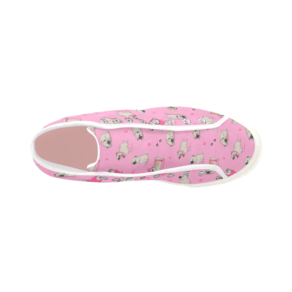 Pug pink cute Vancouver H Women's Canvas Shoes