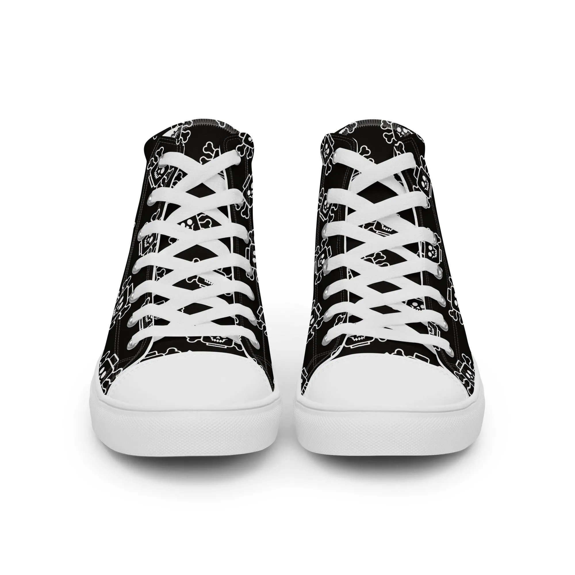 Skeleton 2 Men’s High Top Canvas Shoes