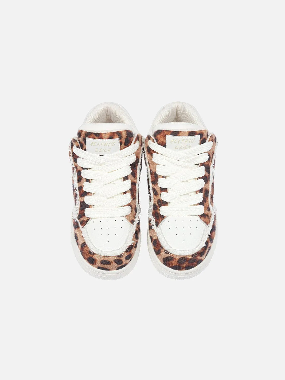 StarryClimb Leopard Print Patchwork Skate Shoes