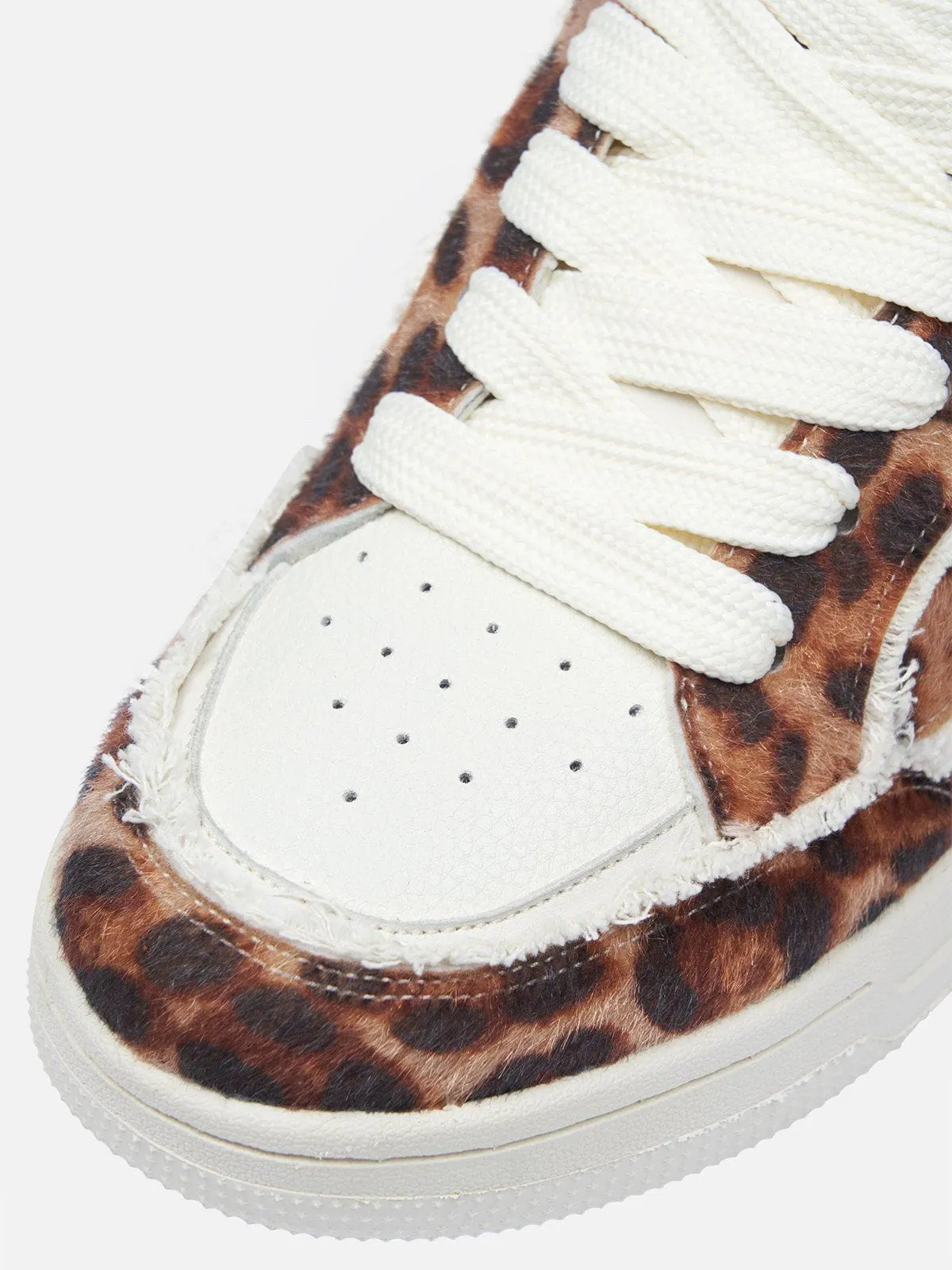 StarryClimb Leopard Print Patchwork Skate Shoes