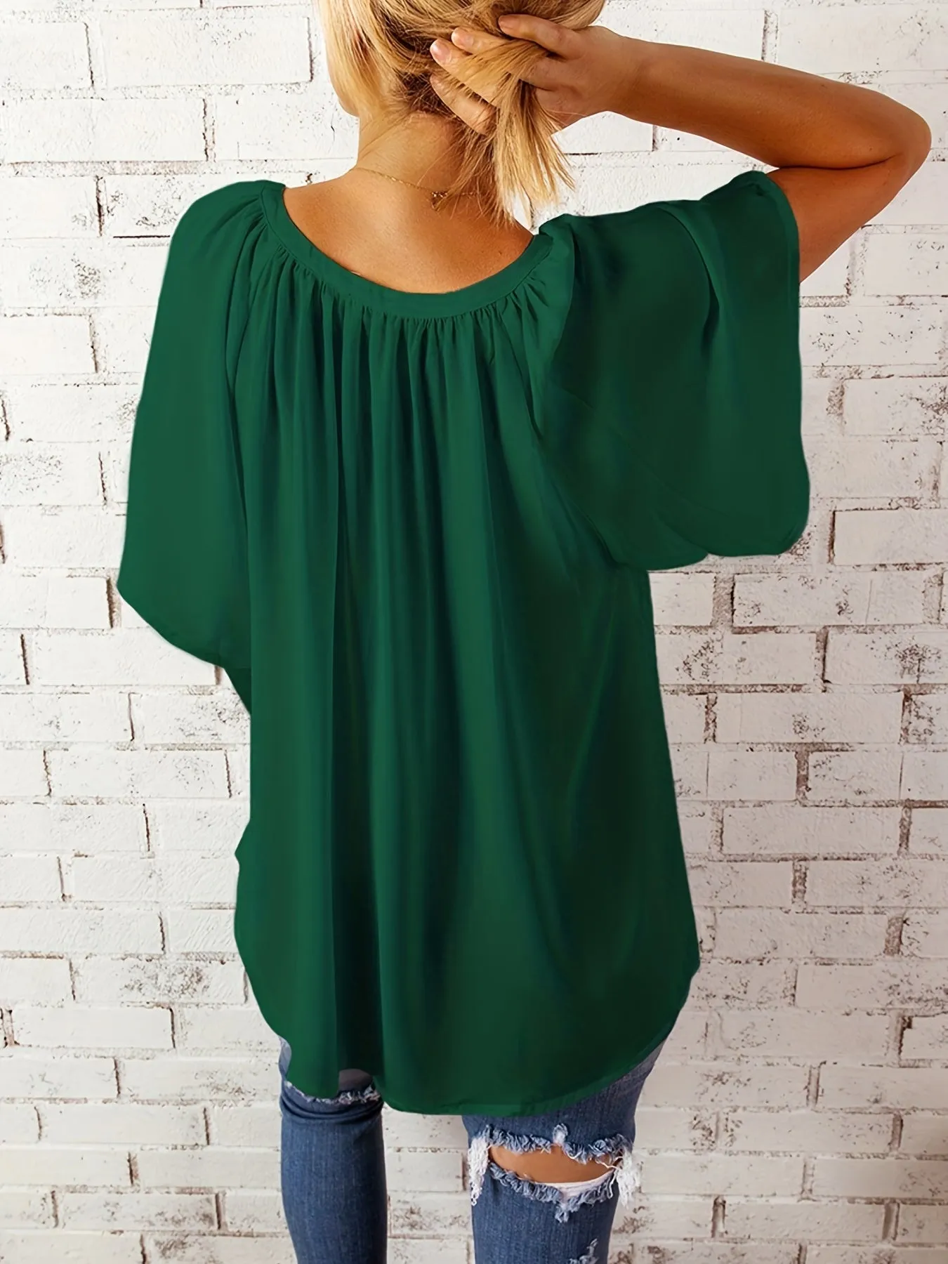 Stylish Notched Neck Blouse for Women  Perfect for Summer  Spring