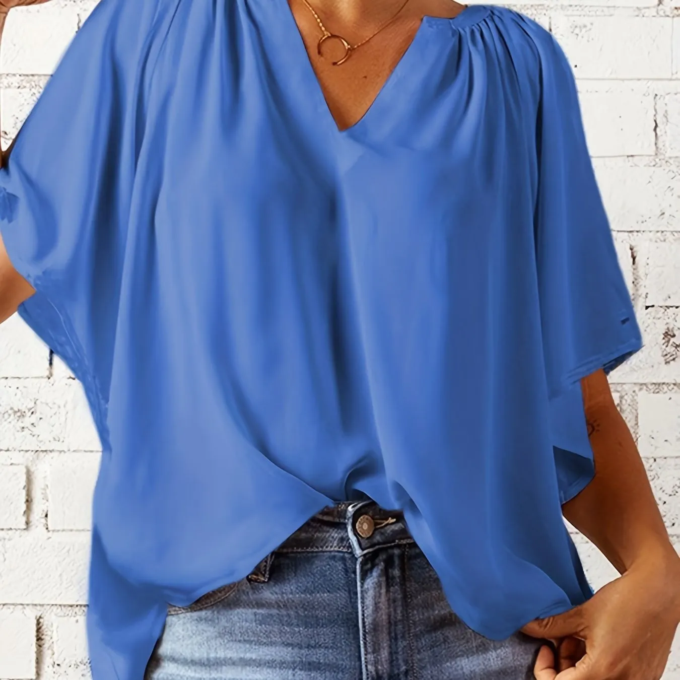 Stylish Notched Neck Blouse for Women  Perfect for Summer  Spring