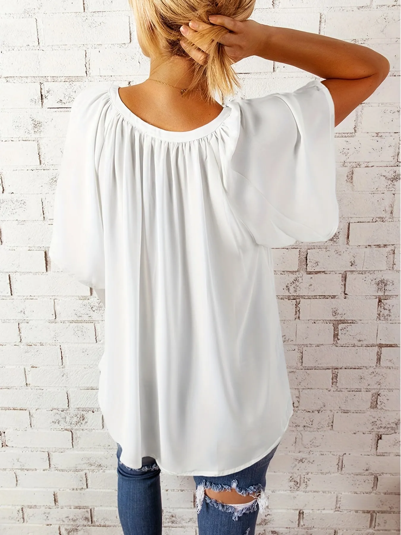 Stylish Notched Neck Blouse for Women  Perfect for Summer  Spring