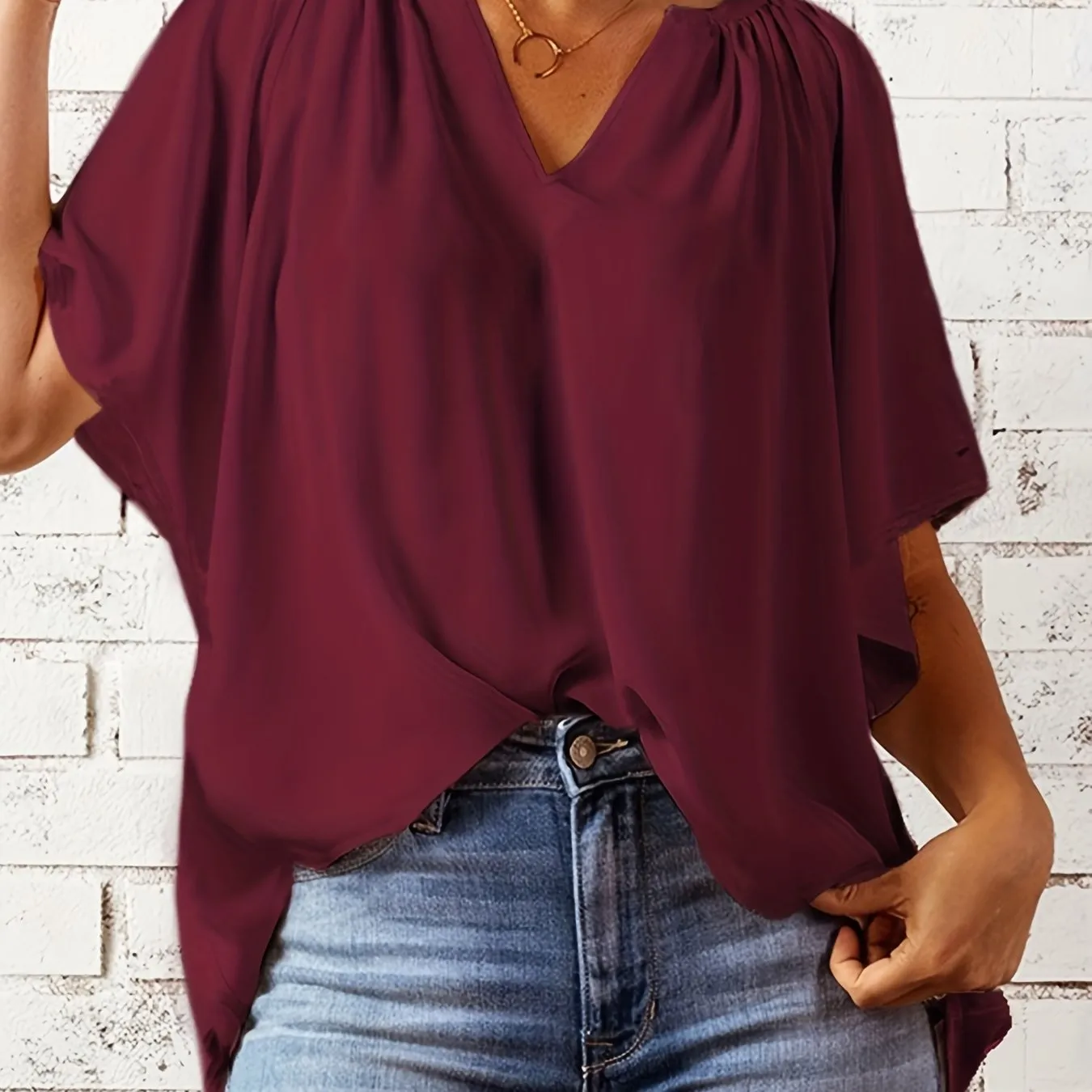 Stylish Notched Neck Blouse for Women  Perfect for Summer  Spring