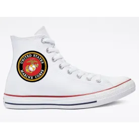 US Marines - Custom White High Top Converse Chuck Taylor Shoes for Men and Women