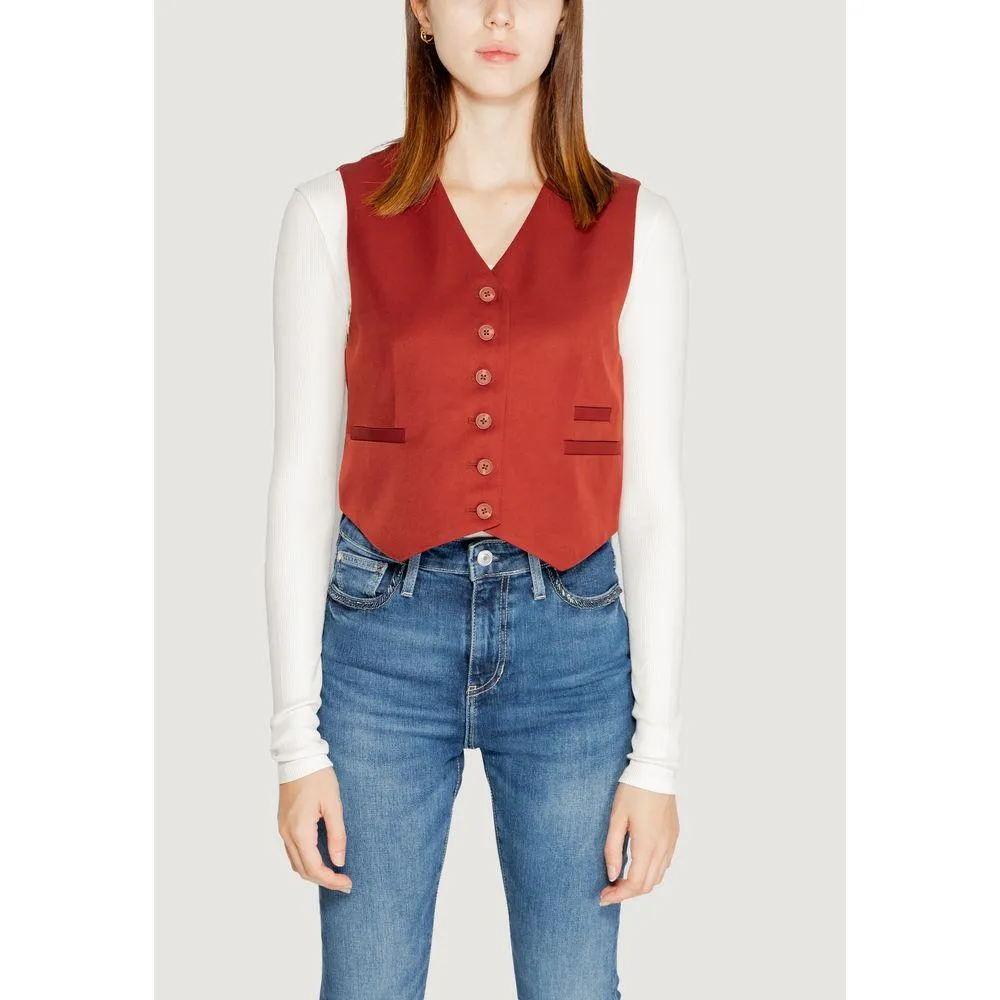 Vero Moda Red Polyester Vest