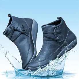 Women Snow Ankle Boots Leather Winter Orthopedic Shoes