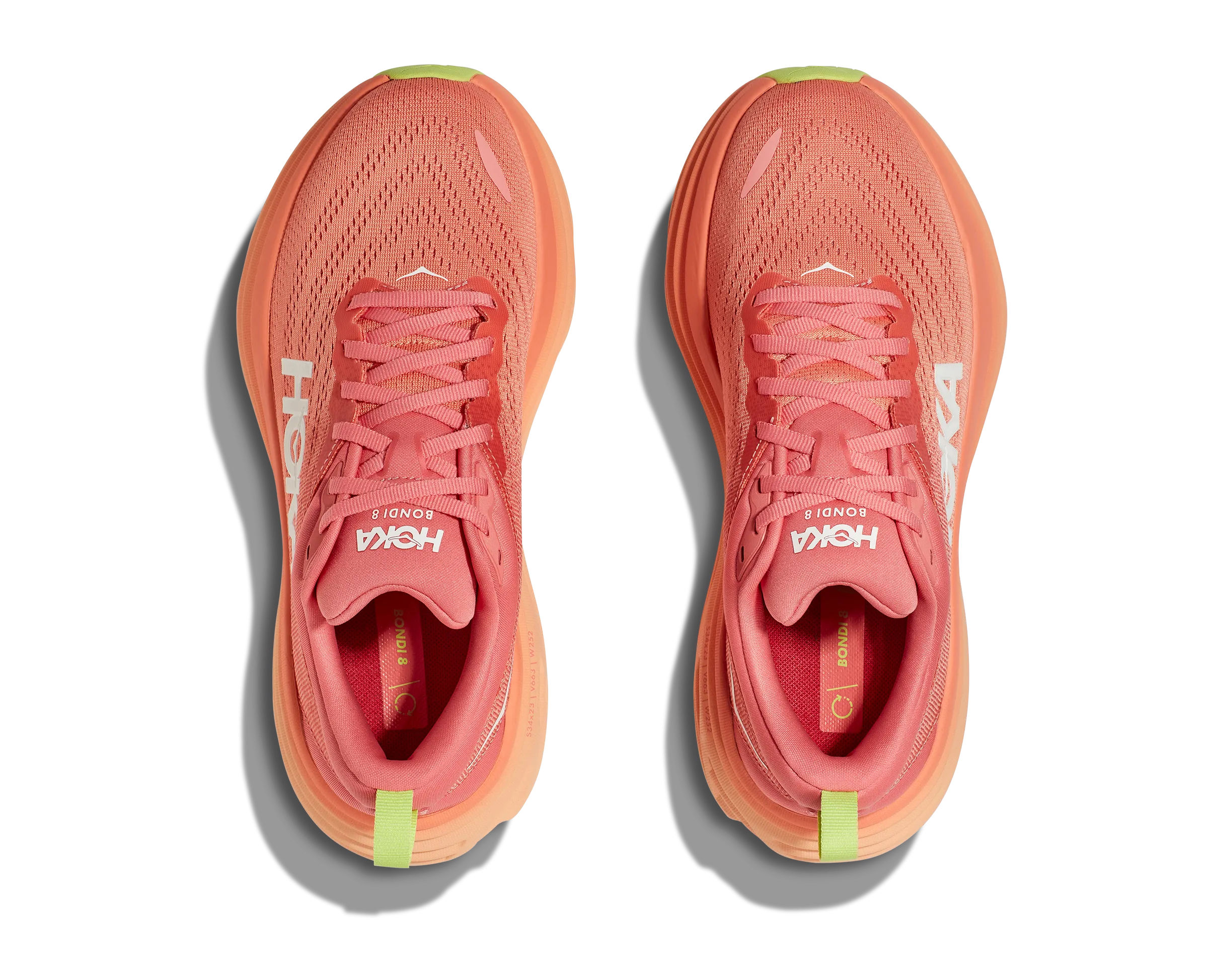 Women's Hoka Bondi 8 Color: Coral / Papaya