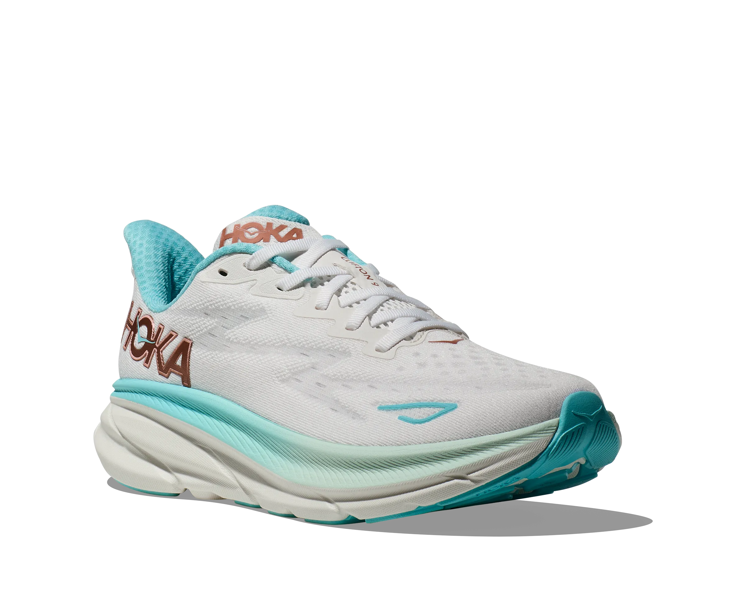 Women's Hoka Clifton 9 Color: Frost/Rose Gold