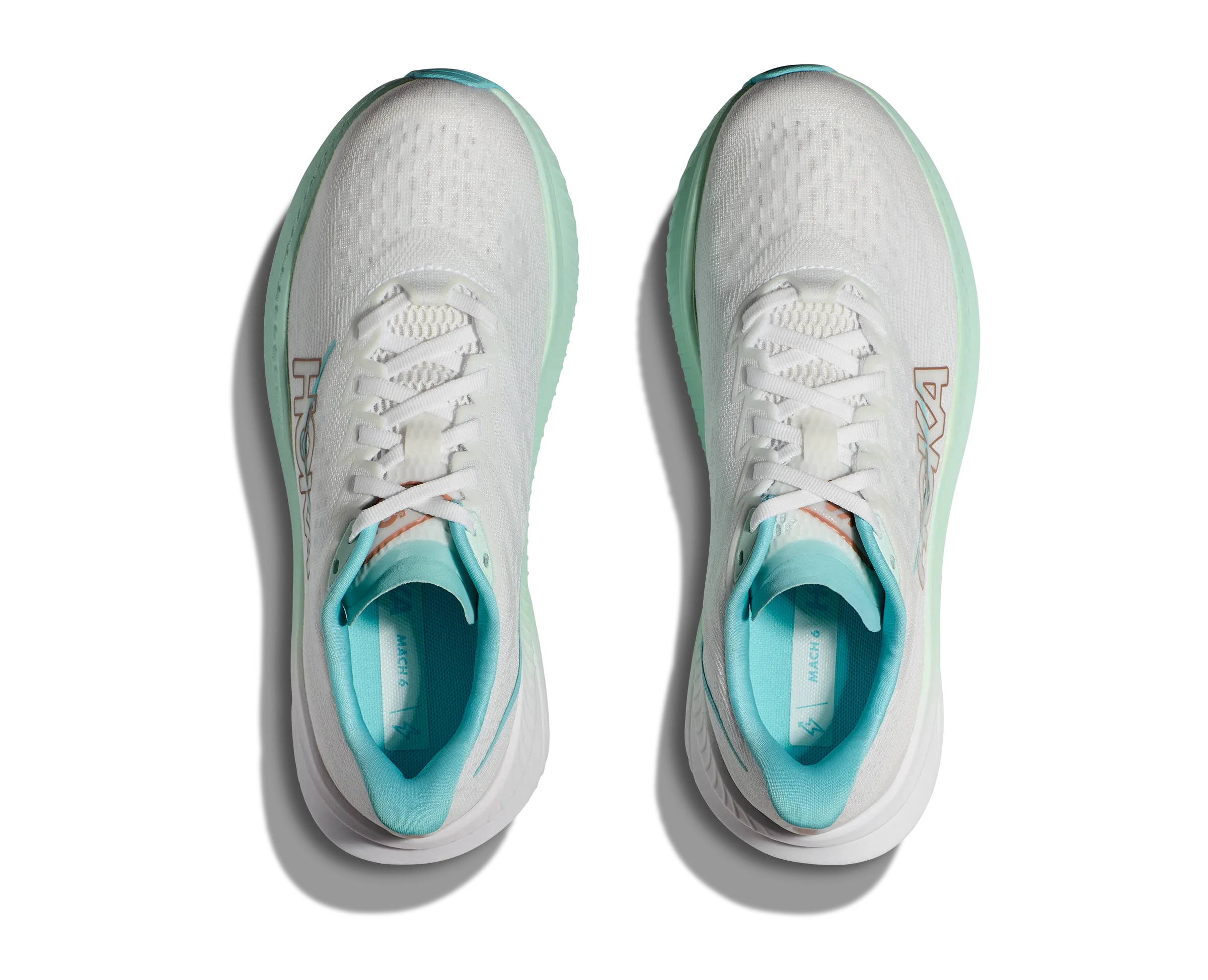 Women's Hoka Mach 6 Color: Frost / Rose Gold (WIDE WIDTH)